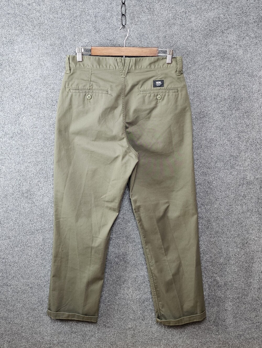 Vans Authentic Chino Loose Pants in Olive Green - Skate & Streetwear Essentials